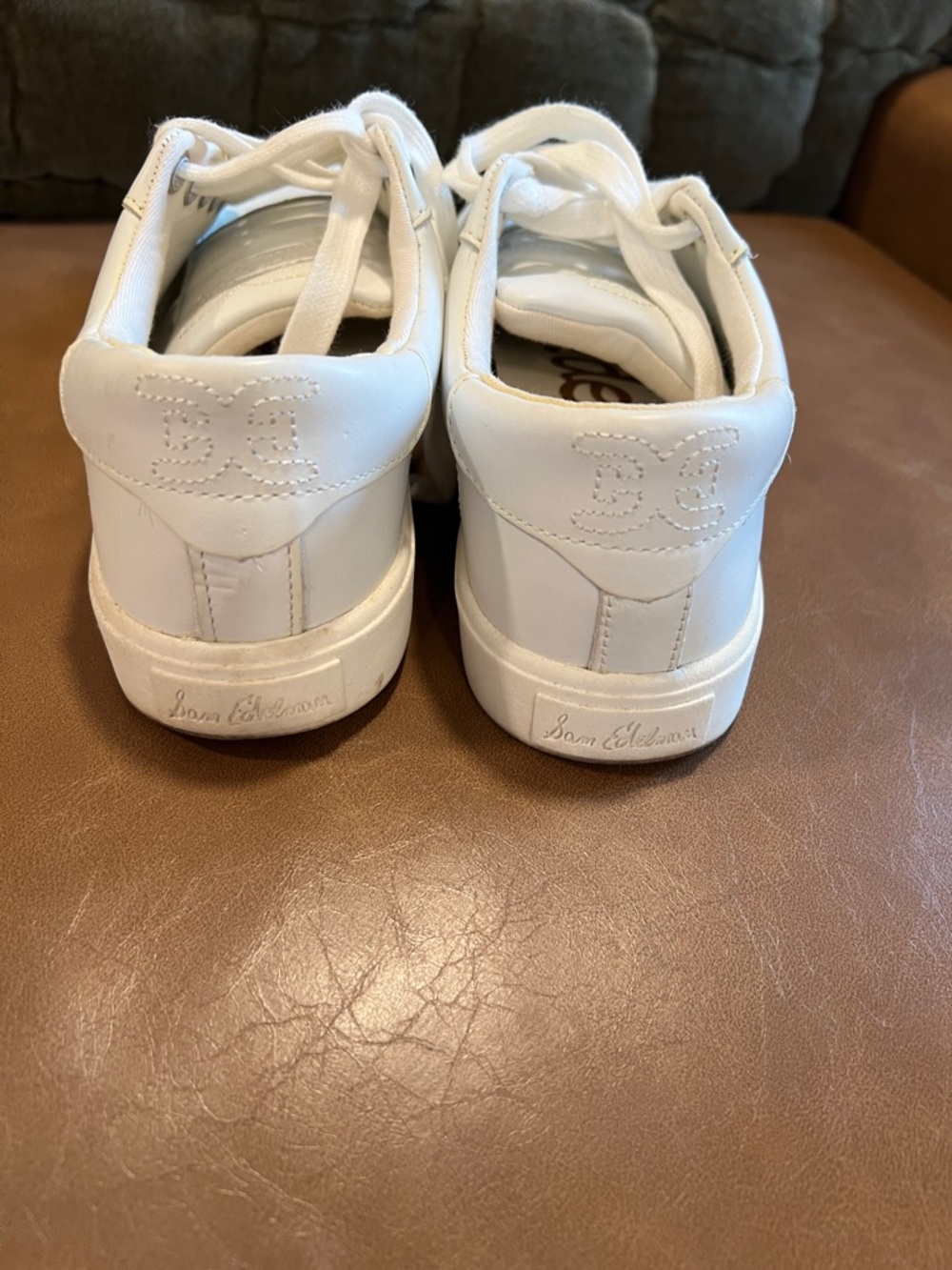 Sam Edelman White Leather Low-Top Sneakers - Picture 2 of 4